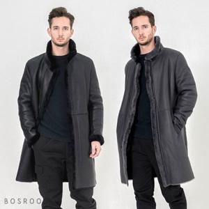 [보스룸]남자 양가죽 메리노 양털 차이나 롱 코트무스탕