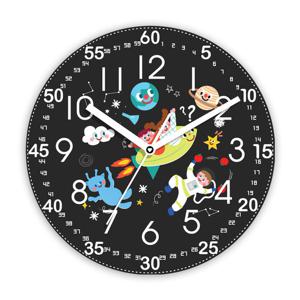 하루아홈 ED1036 우주 30cm 교육용 아이 시계공부 무소음 벽시계