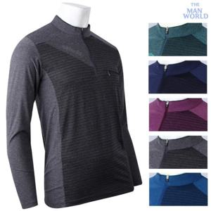 [더맨월드]WF220집업티 남자 봄 가을 국산 긴팔 등산복 티셔츠