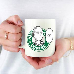 원펀맨 대머리 사이타마 스타벅스패러디 머그컵