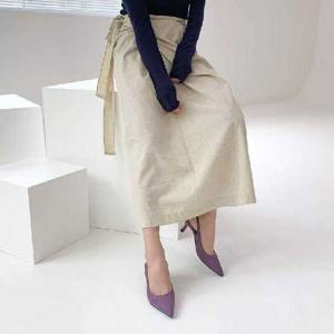 [블루피오레] 스웨이드 슬링백 미들힐 BFS793