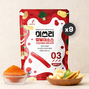 미쓰리 떡볶이소스 3단계 매콤한맛 100gx9개