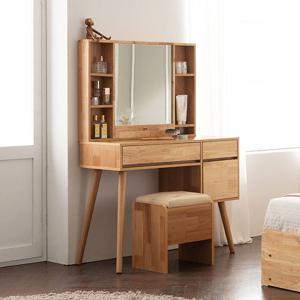 [채우리] 키벨 원목 거울 화장대 스툴 세트