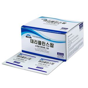 태리 국산 일회용 알콜솜 100매 태리클린스왑(에탄올) 소독솜 알콜스왑 스마트폰 태블릿 위생 의약외품
