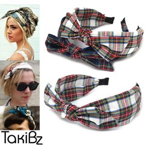 [타키비즈]브리티쉬 체크 반다나 헤어밴드