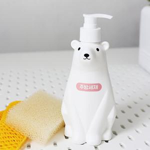 뿌꼼 주방 욕실 디스펜서 샴푸 세제 리필통 450ml (스티커포함)