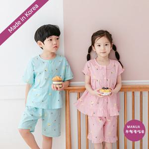 마누아 아동 주니어 순면 반팔 수면잠옷 파자마 실내복 상하세트