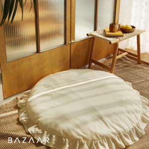 소이 광목 프릴 원형대방석 (솜포함)