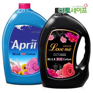 밀크코튼 고농축 퍼퓸 유연제 (3.06L 2개 에이프릴향+러브미향)