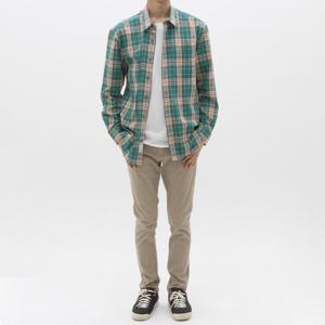 [더셔츠스튜디오]그린 오버핏 면 체크 남방 (TSS311)