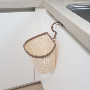 라탄패턴 고리 바구니/정리함