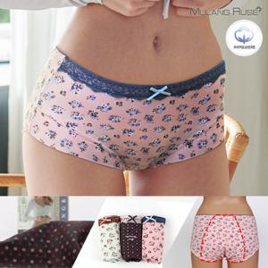 프릴 면스판 위생팬티 여성생리속옷 샘방지코팅 3종세트