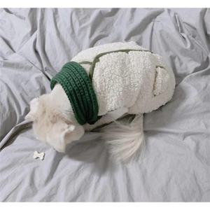 강아지옷 뽀글이양면패딩조끼 머플러 목도리세트