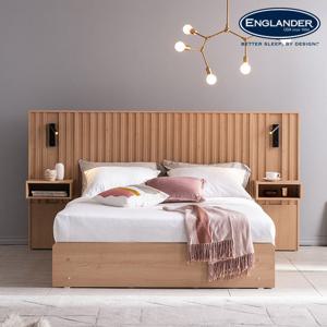 티탄 수납 침대(DH 7존 라텍스 독립매트Q)+조명협탁2EA