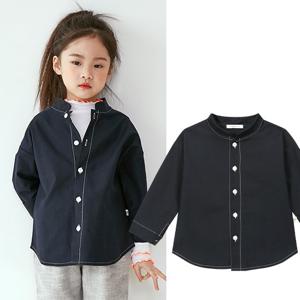 리틀버니 유아동 린넨 차이나 셔츠 네이비 TOP2476n