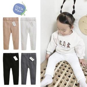 [리틀맘]유아 니트면 레깅스 바지 화이트,블랙,그레이,베이지 4컬러