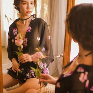 섹시한 나비 기모노 섹시슬립 3종세트(2+1)