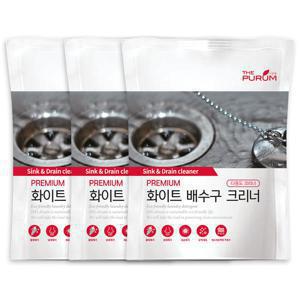 더푸룸 배수구크리너 500g 3개 배수관 세면대 청소