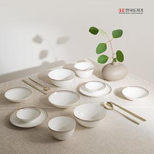 한국도자기 네오골드 2인 홈세트 15p 부부수저 포함 본차이나