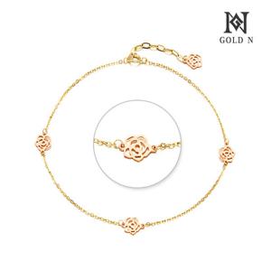 골드앤 18K 샤론로즈 발찌 콤비