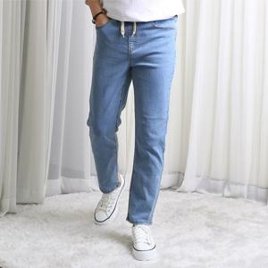 마약스판 절개워싱 스카이블루 밴딩청바지 CUDG9595