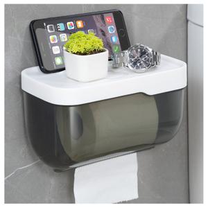 무타공 욕실휴지걸이 키친타올형 블랙 화장지케이스