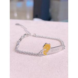 [카카오프렌즈]미니골드 실버 라이언 네임스틱 키즈팔찌BLKS1156