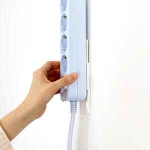 아이정 더편한 멀티탭 정리 고정 슬라이드 홀더 벽 고정 부착(2개입)