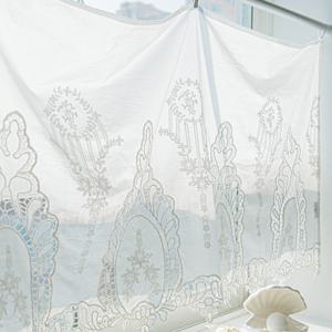 프렌치 월데코 자수 가리개커튼