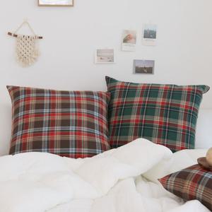 블랑 빈티지체크 대형 등쿠션(솜포함) 65x65 2color