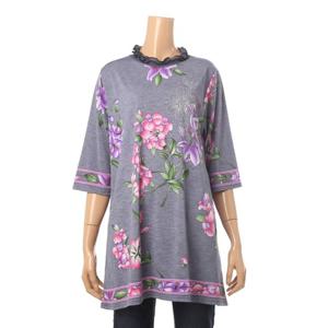 [몬테밀라노]프릴망사넥 빅사이즈 롱 티셔츠 MK106T2741