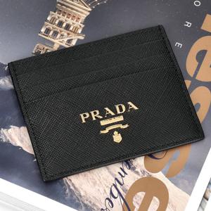 25FW 프라다 금장로고 사피아노 레더 카드지갑 1MC025 QWA F0002