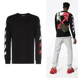 오프화이트 로고 스트라이프티 OMBA035S19003006 1020