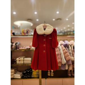 프렌치캣5 여아 레드케이프모직코트 (Q56DBC040)