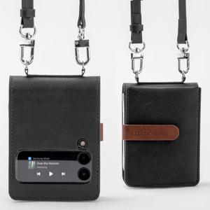 구스페리 갤럭시Z플립4 지갑형 가죽 스트랩 케이스