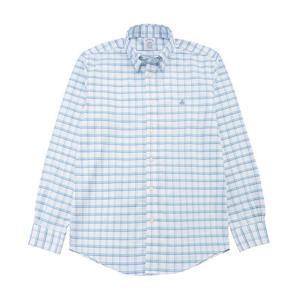 [브룩스브라더스] 레귤러핏 논아이론 옥스포드 체크 셔츠 (그린) (BBTHMM7933IES)