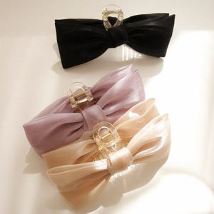 제이로렌 쉬폰 글로시 빅 리본 집게핀 H01288