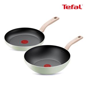 테팔 인덕션 민트 세이지 2종(후라이팬24+웍28)