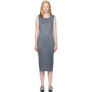 25 FW 이세이미야케 여성 블루 먼슬리 컬러 메이 맥시 드레스 252941F055002