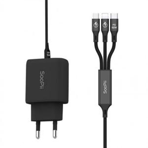 PD 3in1 25W 동시 고속 멀티충전기 블랙