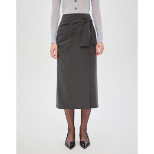 질스튜어트 뉴욕 여성 24FW 그레이 나일론 혼방 롱 랩스커트 JSSK4D160G3