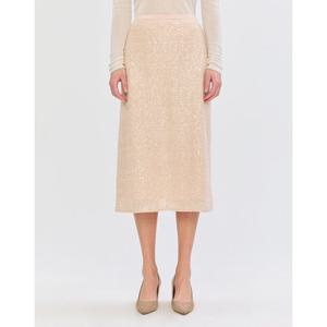 질스튜어트 뉴욕 여성 25SS 시즌오프 품절임박 베이지 스팽글장식 H라인 롱커트 JSSK5A100I1