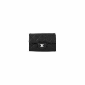 샤넬 클래식 은장 똑딱이 카드지갑 블랙 여성 AP0214 Y01588 C3906