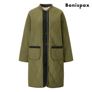 [보니스팍스]퀼팅 누빔 배색 포켓 롱 패딩 점퍼 (XP4JJ012L0)