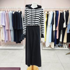 [샤틴]후드넥 스트라이프상의, 바지 셋S241K582A_JK