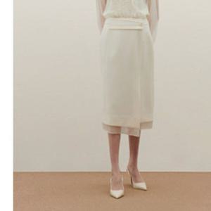[샤틴]밑단배색 언발란스트임 정장 스커트S251B303A03_JK