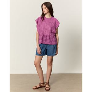 아떼 바네사브루노 여성 25SS 바이올렛 아일렛자수 민소매 블라우스 VLBL5B253V2