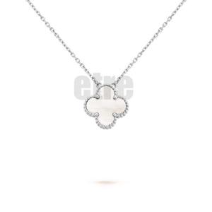 반클리프 목걸이 여성용 빈티지 알함브라 펜던트 18K 화이트 골드 마더오브펄 VCARF48700