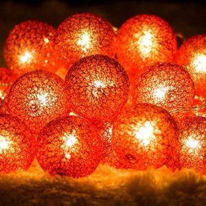 크리스마스전구 트리 20p 건전지 코튼 볼 레드 전구