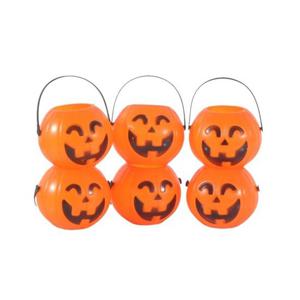 할로윈소품 할로윈호박바구니소형6개입오렌지 캔디 파티 펌킨
